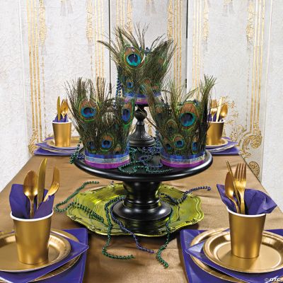 Peacock Feather Centerpieces