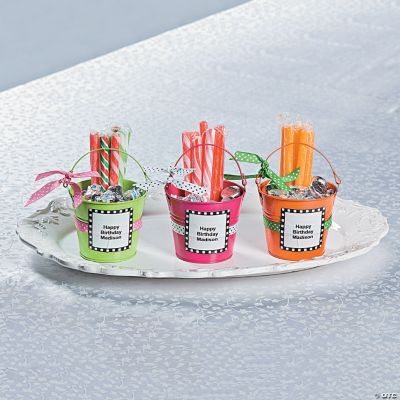 Metal Pail Ribbon Favors