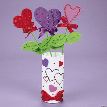 Heart Foam Flowers in Vase