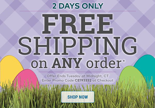 2 Days Only! Free Shipping on Any Order*