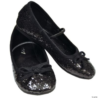 Black Glitter Ballet Shoes for Girls