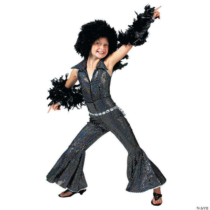 Clearance Dance All Night Disco Glitter Jumpsuit Dance Costume Child Large 