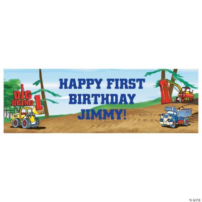 I Dig Being 1 1st Birthday Custom Banner Small Oriental Trading
