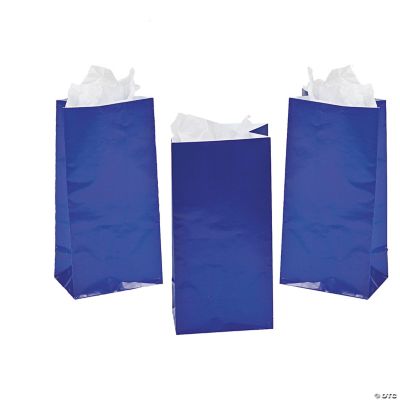 Pasimy 132 Pieces Patriotic Gift Supplies 24 Veterans Day Paper Treat Bags  with Tissue Paper and Handle 60 Red White Blue Plastic Goodie Candy Bags 24