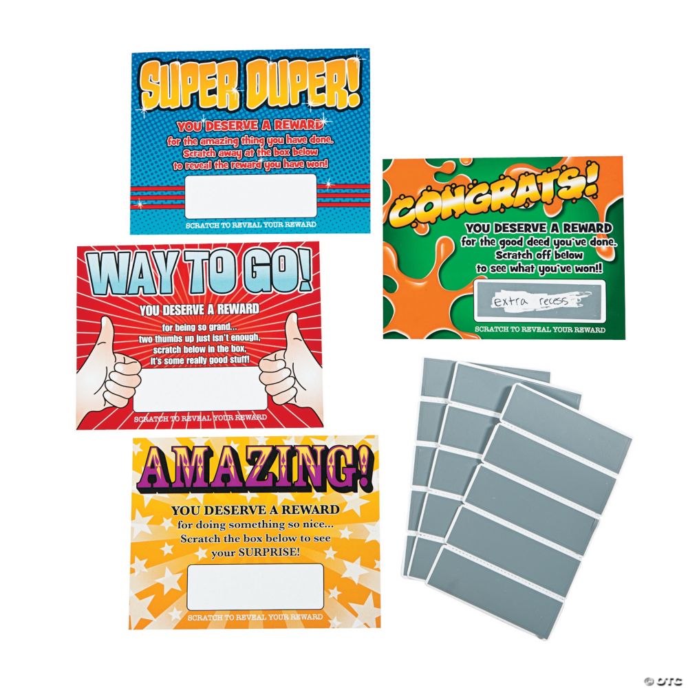 48 Pc 5"x4" Bulk Scratch-Off Reward Cards