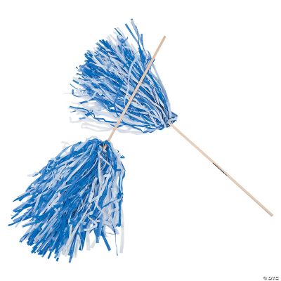 Blue & White Two-Tone Spirit Pom-Poms - 24 Pc. | Oriental Trading