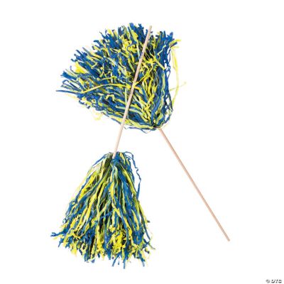 Navy Blue & Yellow TwoTone Spirit PomPoms Oriental Trading