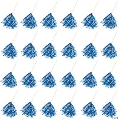 Royal Blue & White Two-Tone Spirit Cheer Pom-Poms - 24 Pc