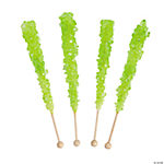 Light Green Rock Candy Lollipops - 12 Pc.