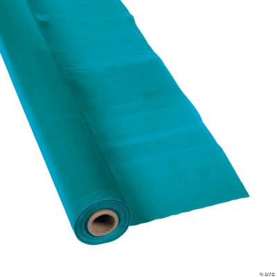 Turquoise Plastic Tablecloth Roll Oriental Trading