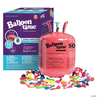 Helium Tank Kit 50 Balloons and Ribbon | Oriental Trading