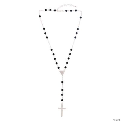 Black Beaded Rosary Necklace Discontinued