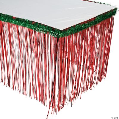 Fringe Table Skirt with Tinsel Top Discontinued