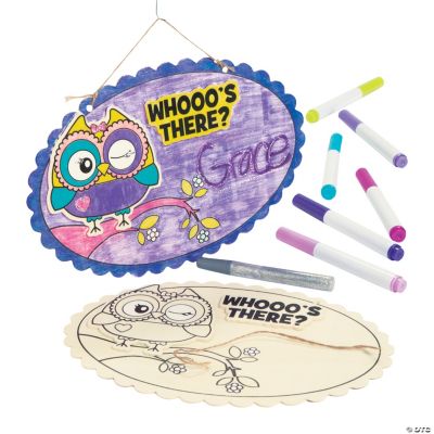 Color Your Own Wood Owl Signs Discontinued