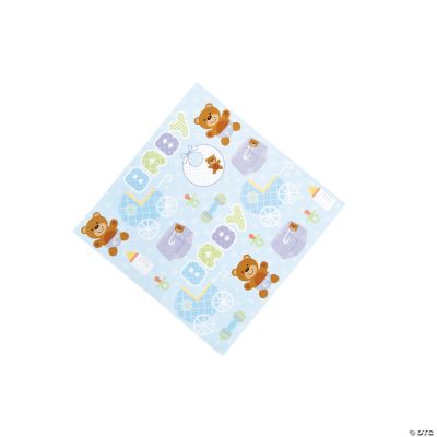 Teddy Baby Blue Baby Shower Beverage Napkins Discontinued
