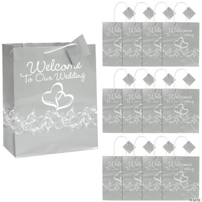 8x10 White Thank You Gift Bags with Handles 12 Pcs Paper Medium