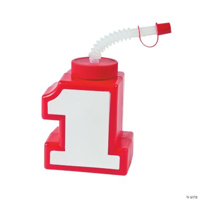 1 Red Molded Cups with Lids & Straws Discontinued