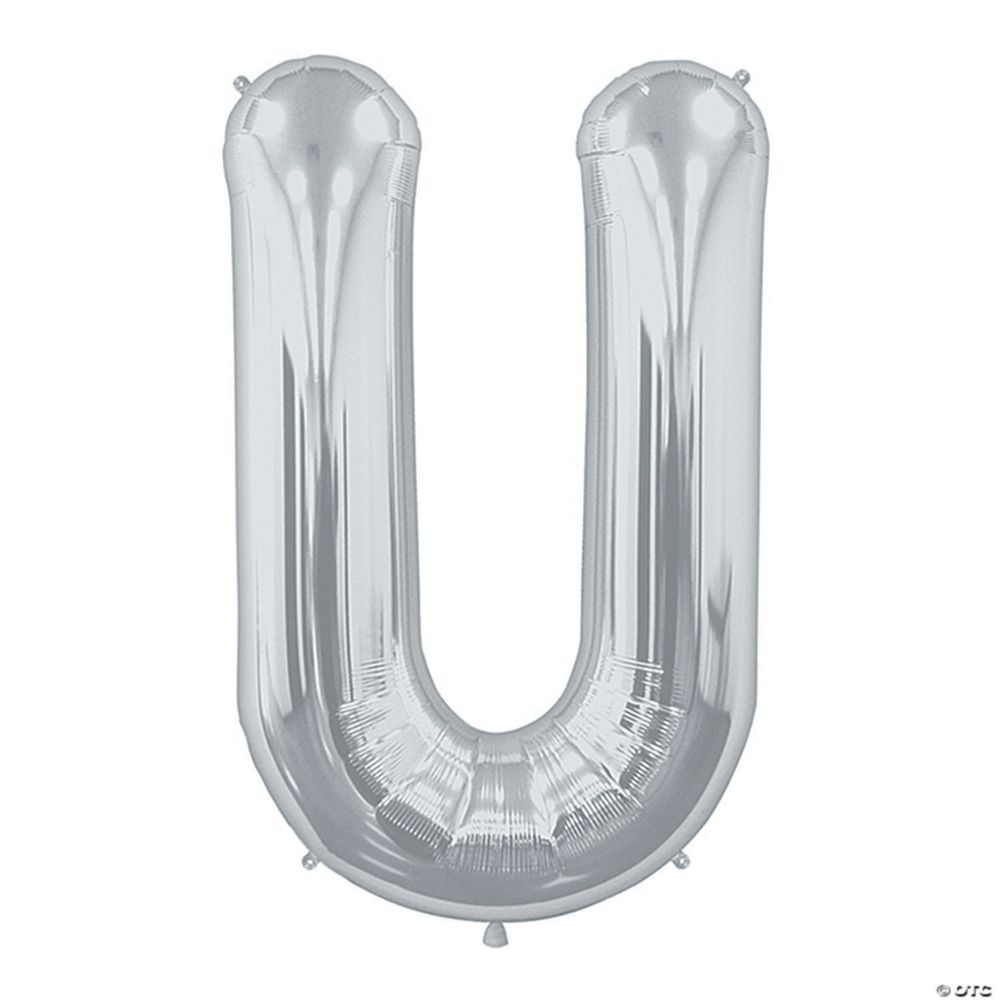 U Silver Letter Mylar 34 Balloon