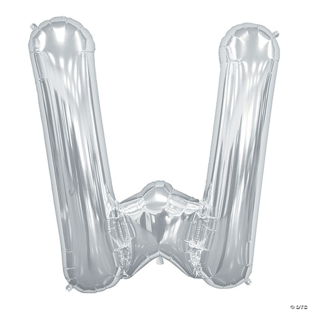W Silver 34 Mylar Letter Balloon