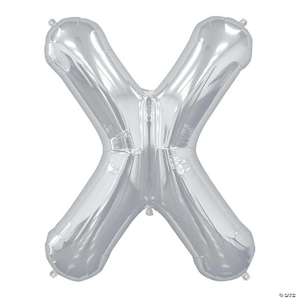 X Silver Letter 34 Mylar Balloon