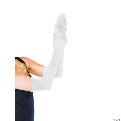 satin gloves white