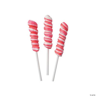 Hot Pink Mini Twisty Lollipops - 24 Pc.