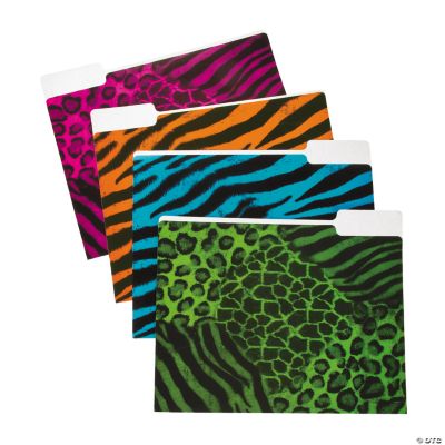 Neon Animal Print File Folders Discontinued