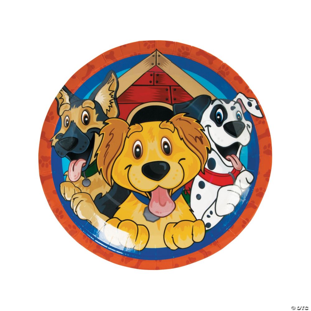 8 Pc Puppy Party Paper Dinner Plates