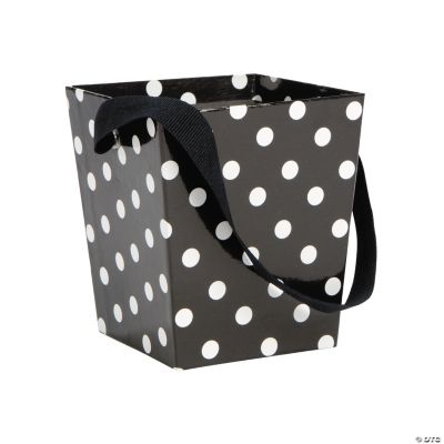 Black Polka Dot Buckets With Ribbon Handle Discontinued 4563