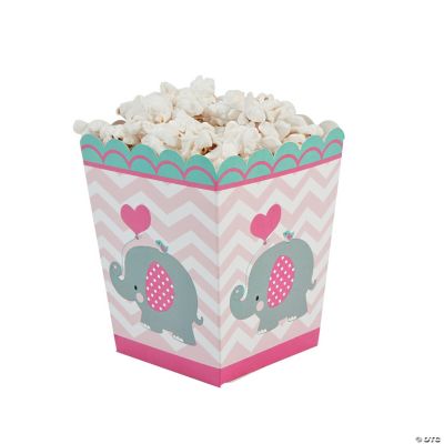 1st Birthday Pink Elephant Popcorn Boxes