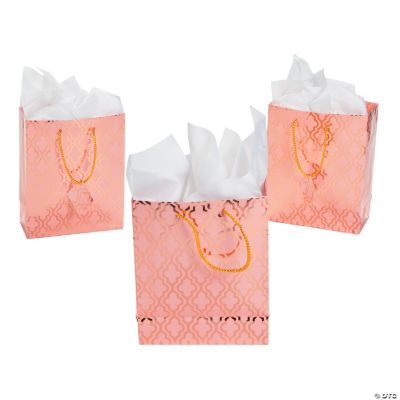 Medium Metallic Copper & Coral Gift Bags Discontinued
