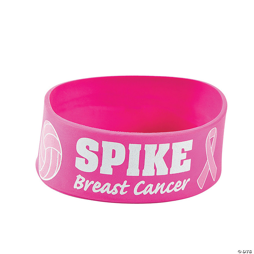 72 Pink Ribbon Breast Cancer Awareness Rubber Bracelets 