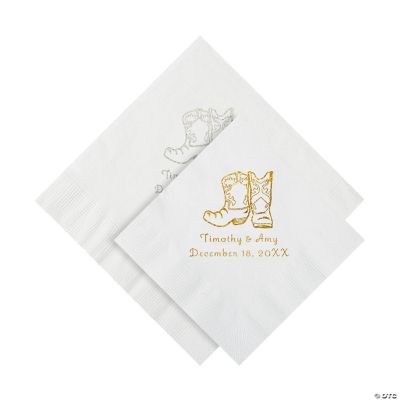Cowboy Boots Personalized Napkins Beverage Or Luncheon