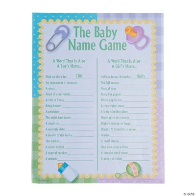 Baby Names Baby Shower Game | Oriental Trading