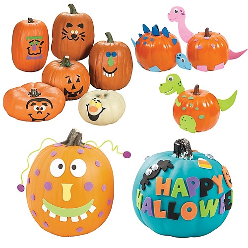 FATHER.SON 40 Style Halloween Pumpkin Decorating Craft kit Stickers Bulk Party Supplies 12 Sheet 