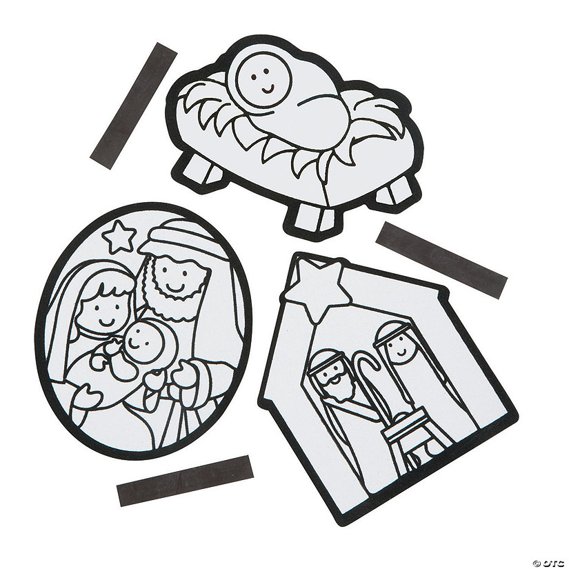 Color Your Own Fuzzy Nativity Magnets - Discontinued