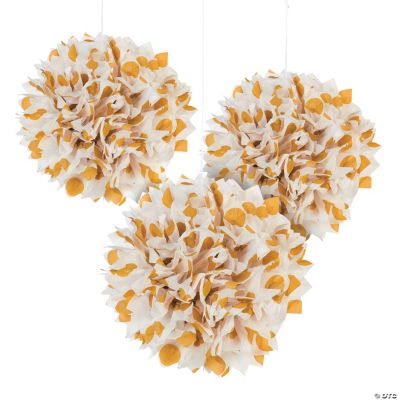 Gold Polka Dot Tissue Pom Pom Decorations Discontinued