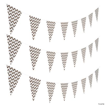 Chocolate Brown Chevron Pennant Banner Oriental Trading