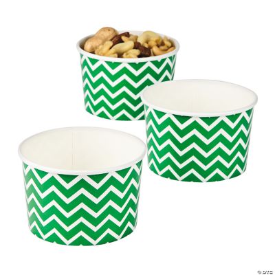 Green Chevron Snack Paper Bowls Discontinued