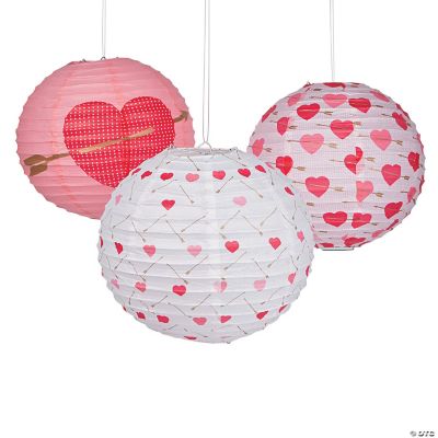 Jumbo Valentine Pink & White Honeycomb Hanging Decorations - 2 Pc.
