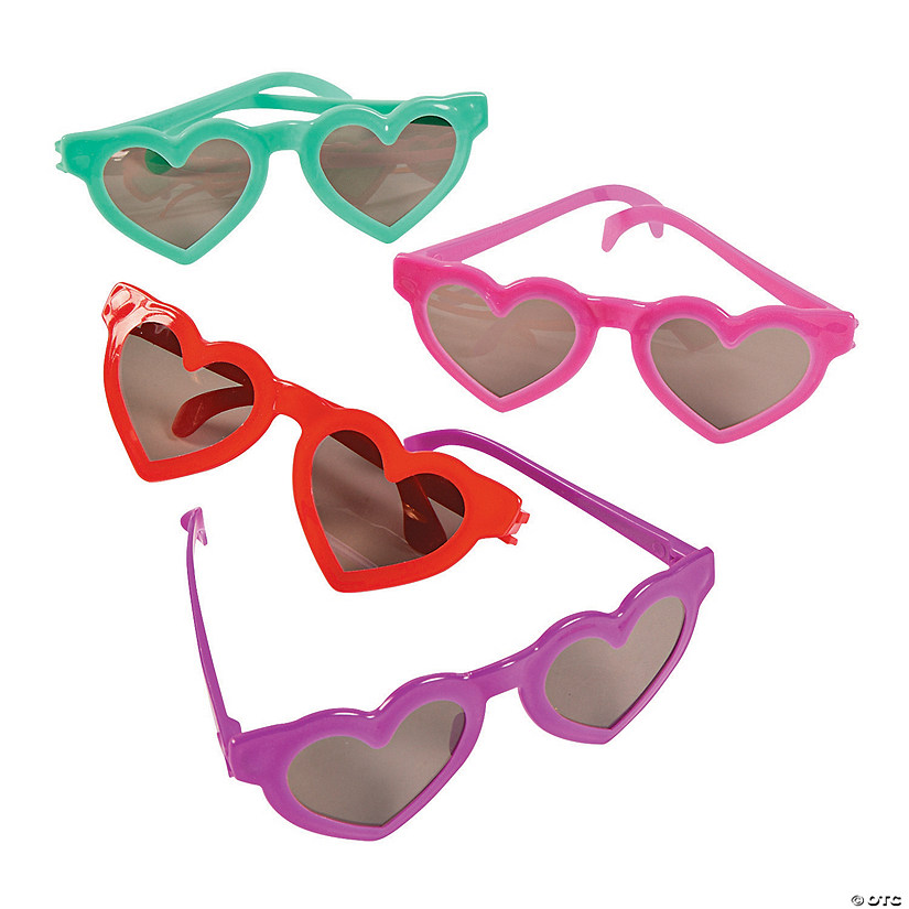 One Size for Kids Only Onnea 10 Pieces Heart Shaped Sunglasses for Kids Party Favours Supplies Neon Colors Unisex Wholesale 10-pack Black 