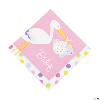 Baby Girl Stork Luncheon Napkins Discontinued