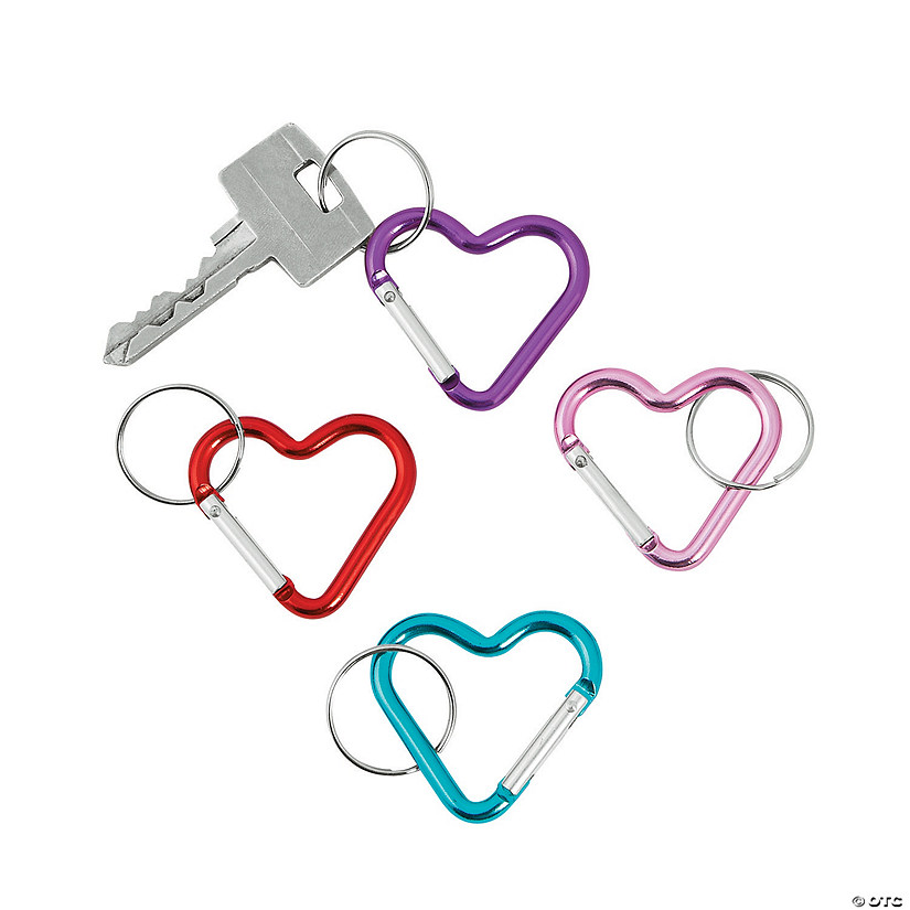 Heart Clip Keychains - 12 Pc.