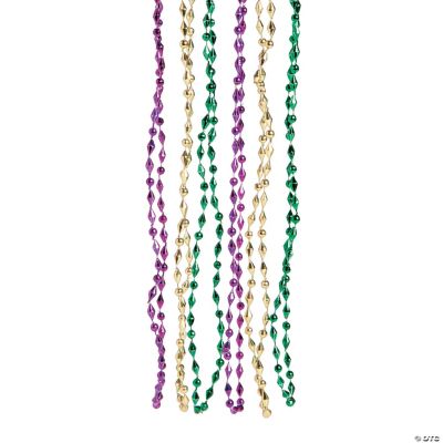 Small Diamond-Shaped Mardi Gras Beads Assortment - Discontinued