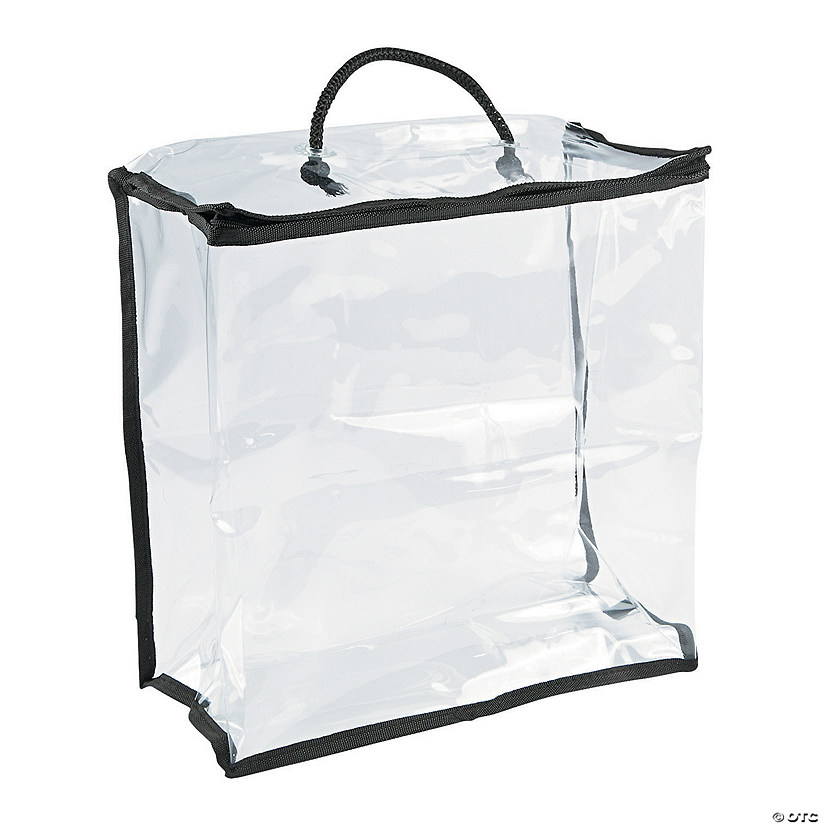 Large Clear Storage Bags With Double Snap Closure Handles 5ct 13" X 11" SCHOOL 