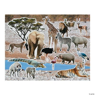 Realistic Safari Sticker Scenes Oriental Trading