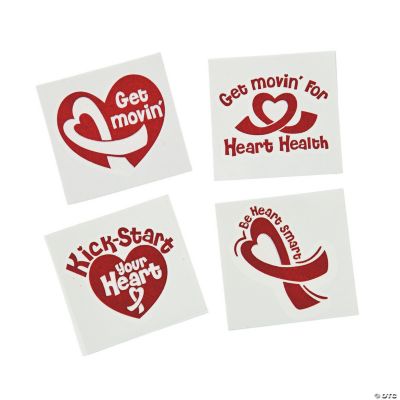 Heart Healthy Temporary Tattoos 72 Pc. Oriental Trading