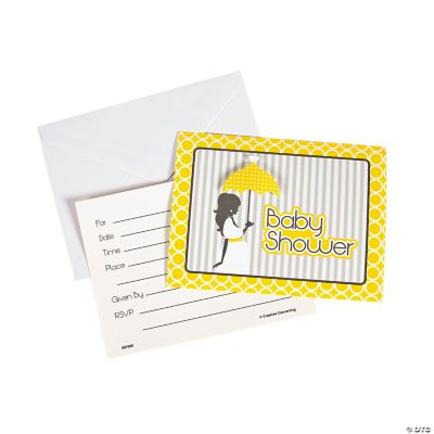 Mod Baby Shower Invitation With Mid Century Modern Dots Rubber
