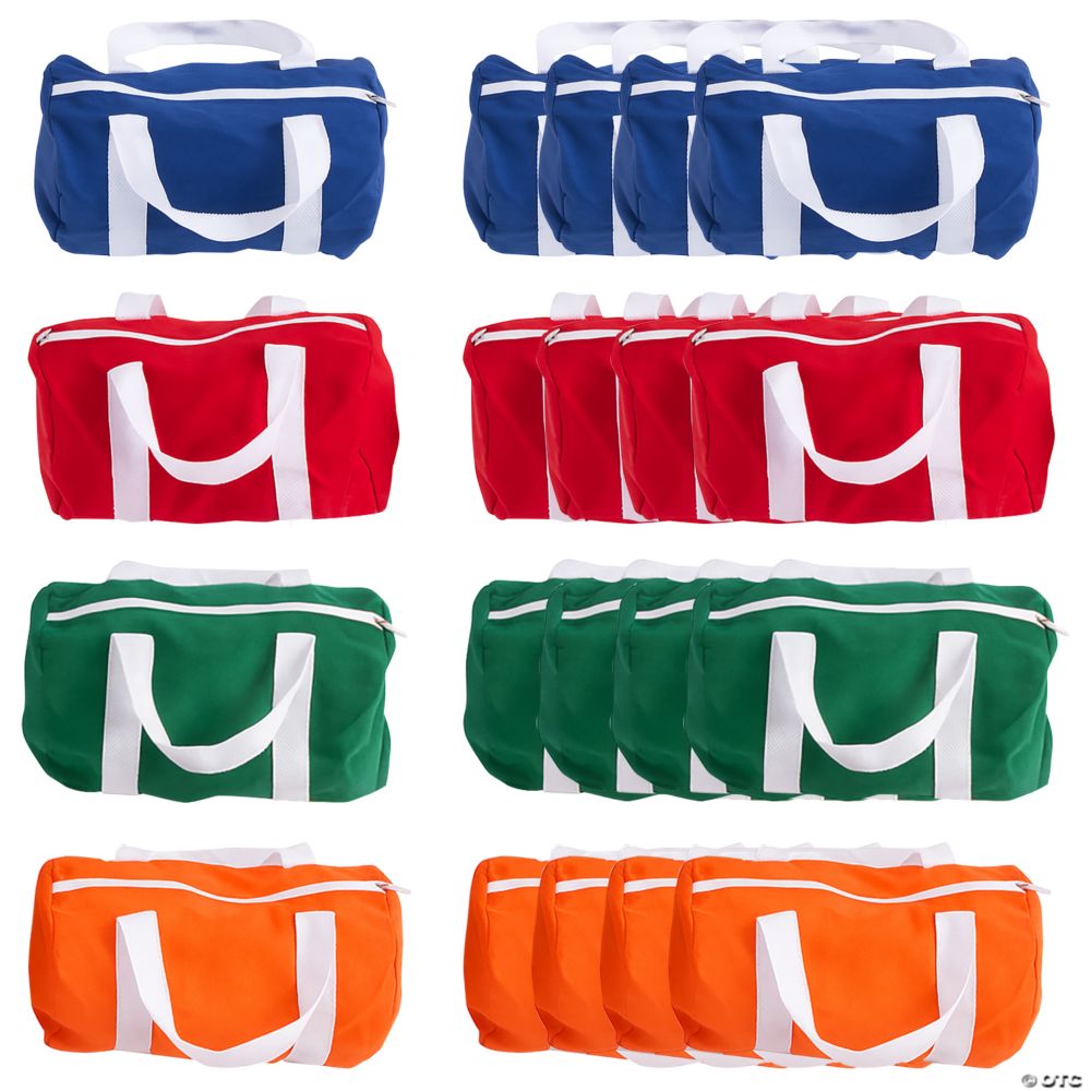 12 Pc 10" Small Canvas Duffle Bags