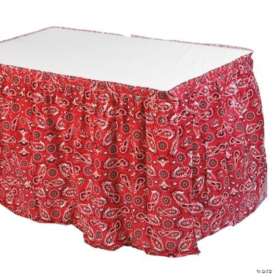 Red Bandana Print Table Skirt